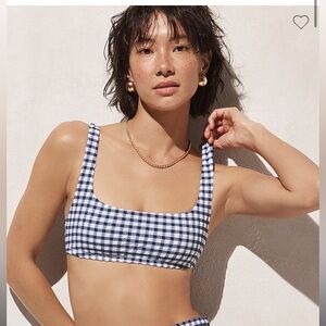 FULL SET J Crew blue gingham bikini top and bottom